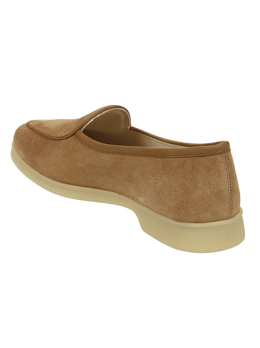 Baudoin & Lange Beige Suede Moccasin With Minimalistic Design