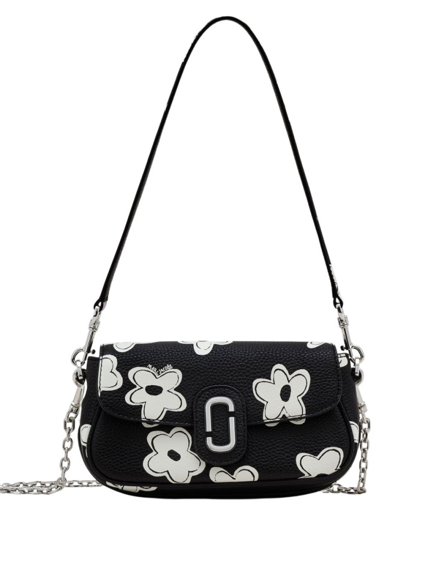 Marc Jacobs Textured Black Bag With Floral Patterns In Black
