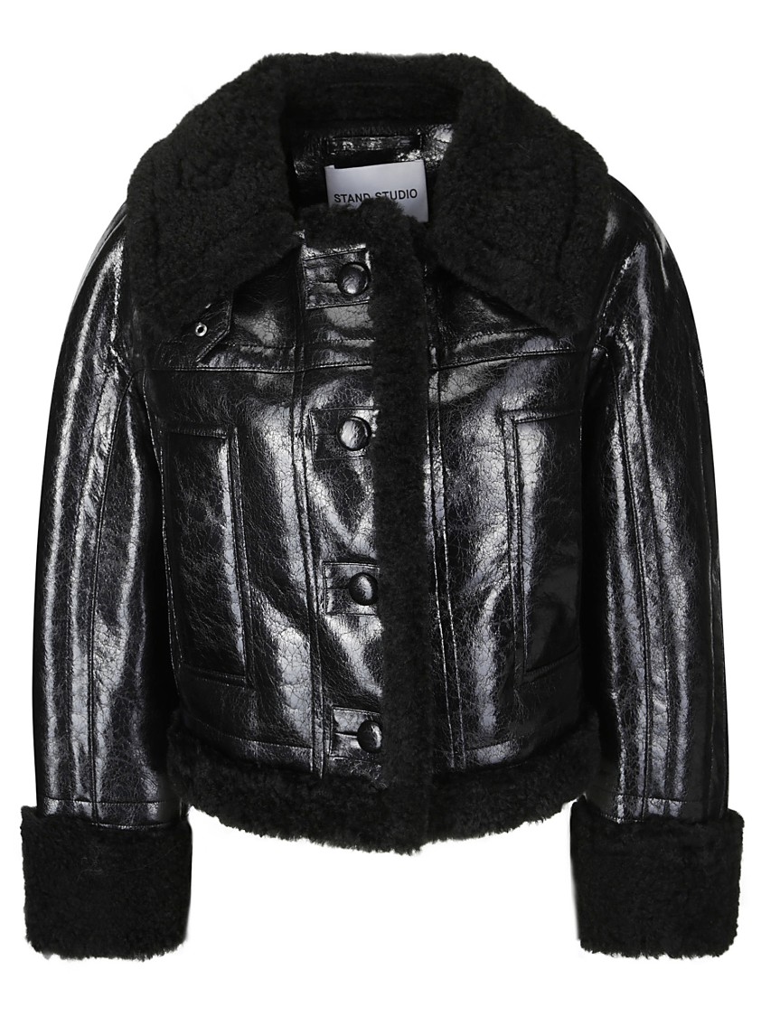 Shop Stand Studio Shiny Jacket In Black