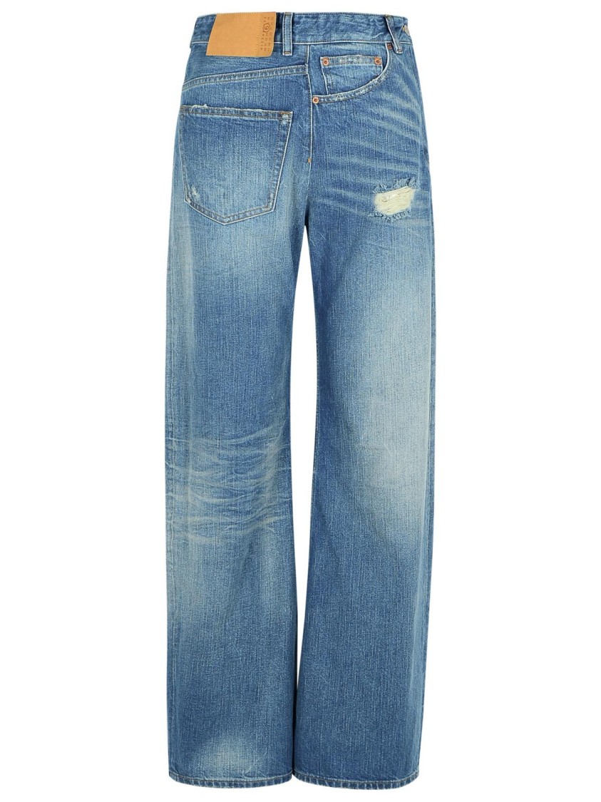 Shop Mm6 Maison Margiela Mm6 By Maison Margiela Reverse' Blue Denim Jeans