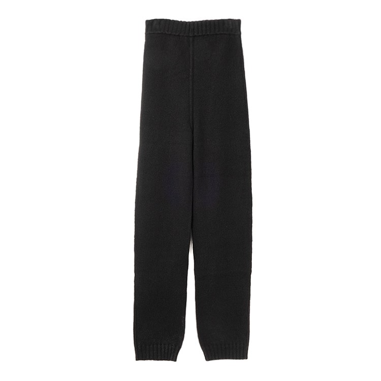 Rick Owens High-waisted Black Cashmere Pants With Drawstring Detail In Black