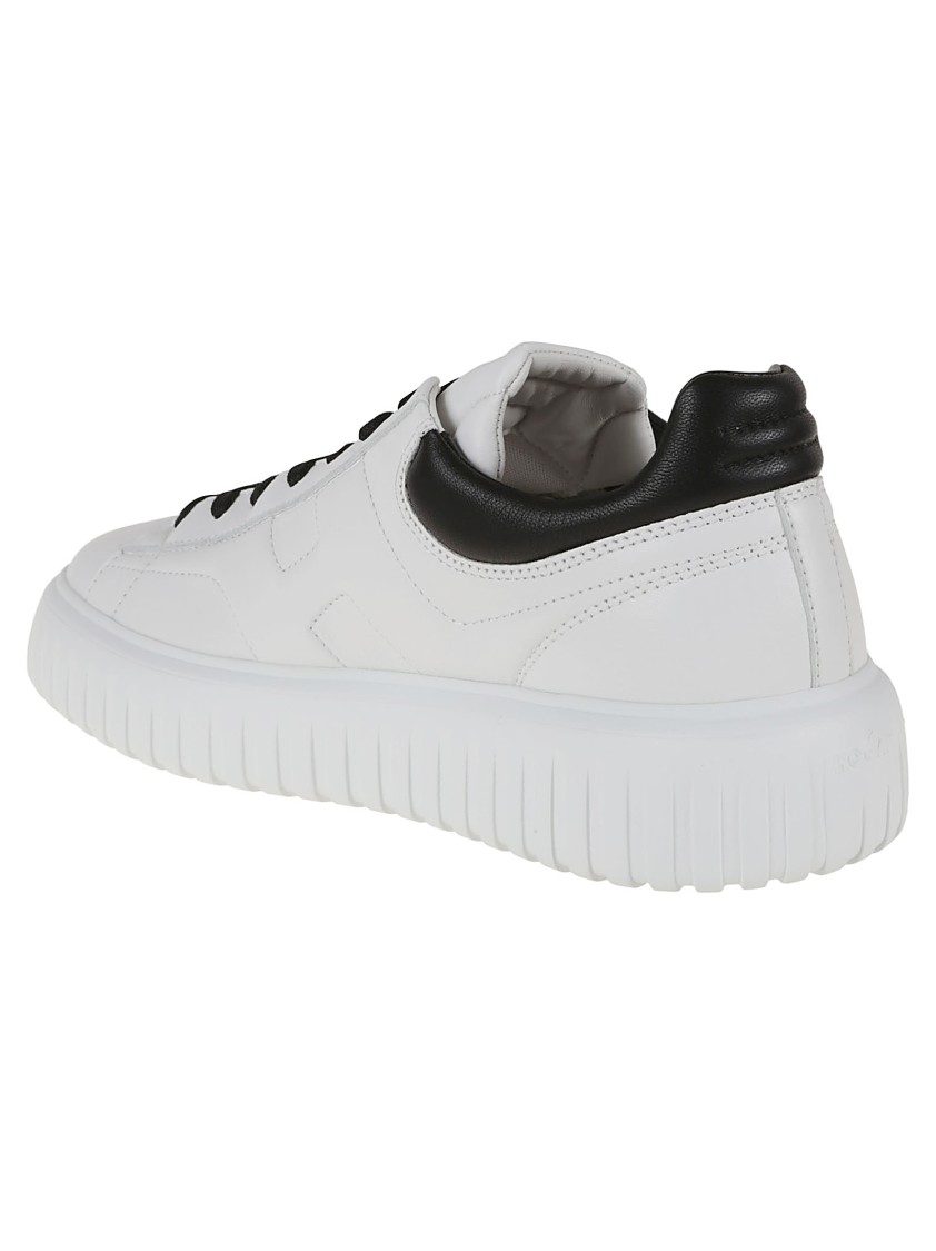 Hogan H-stripes Nappa Leather Sneakers With Extralight Sole In White