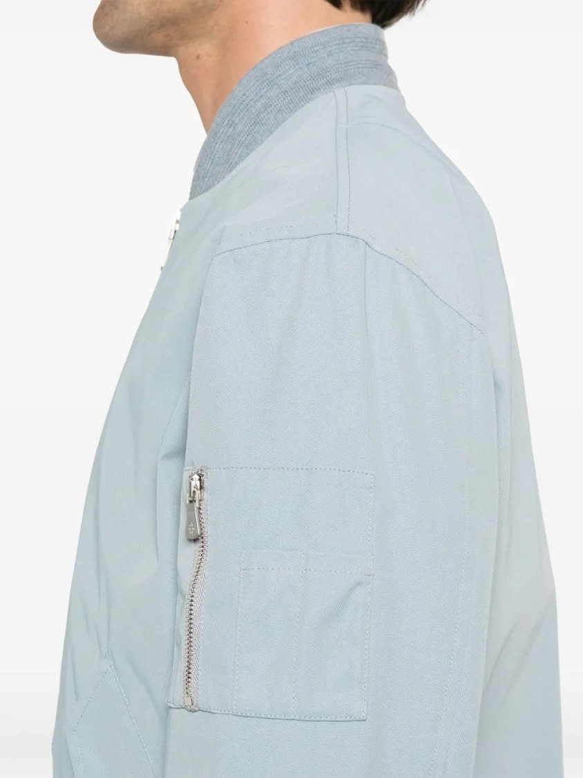 ELEVENTY ELEVENTY SKY BLUE TWILL BOMBER JACKET