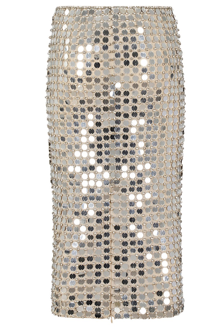 Retroféte Retrofete Sequin Embellished Skirt In Neutrals