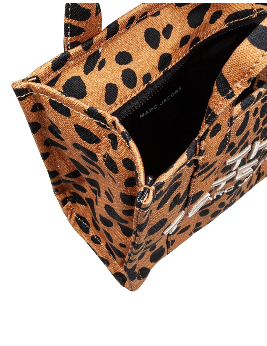 Marc Jacobs The Small Tote Spotted Print Canvas Bag In Brown