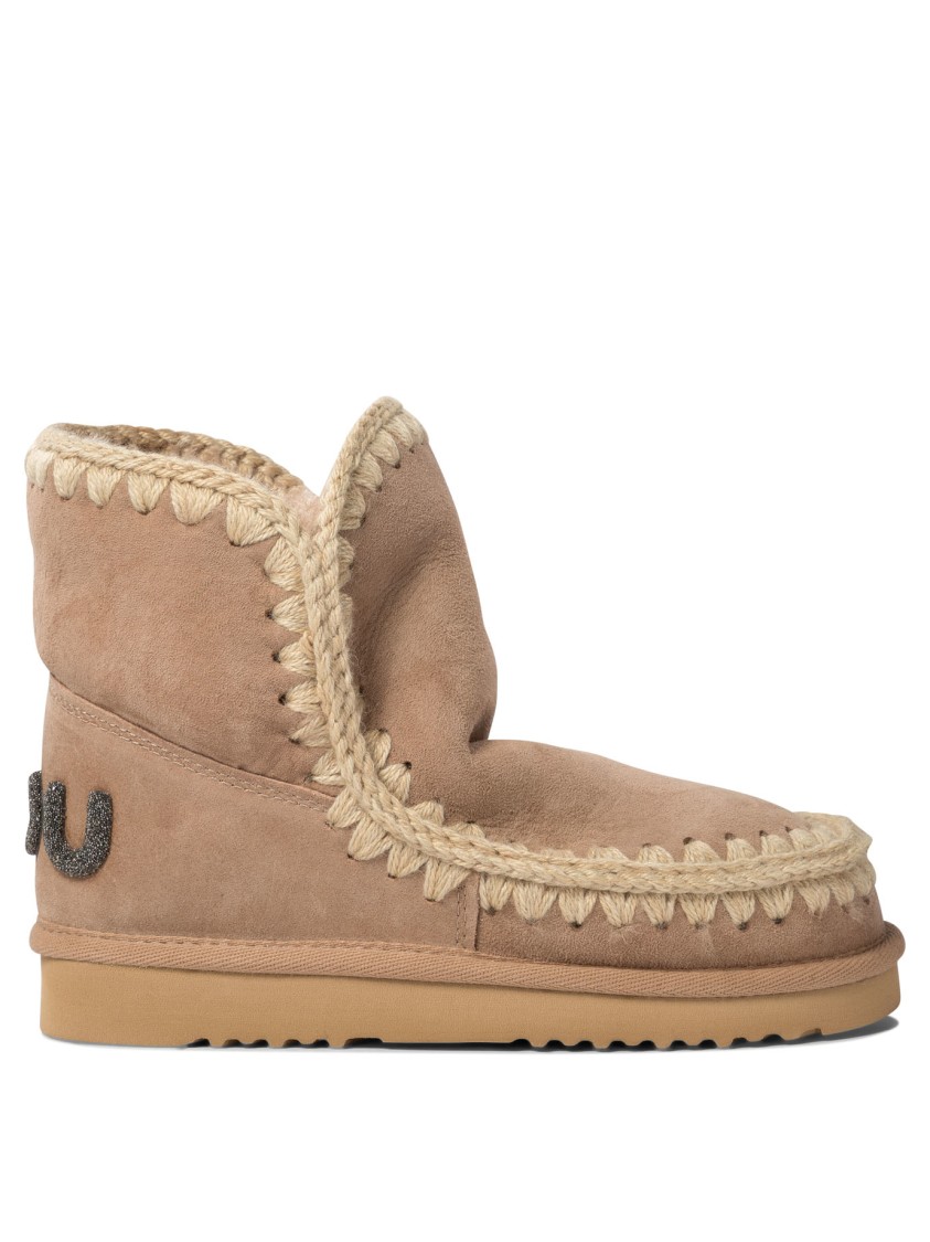 Mou "eskimo 18 Glitter Logo" Ankle Boots In Neutral