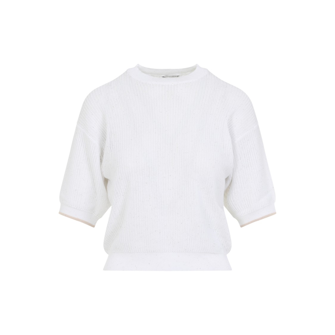 Shop Peserico Tricot White Cotton Sweater
