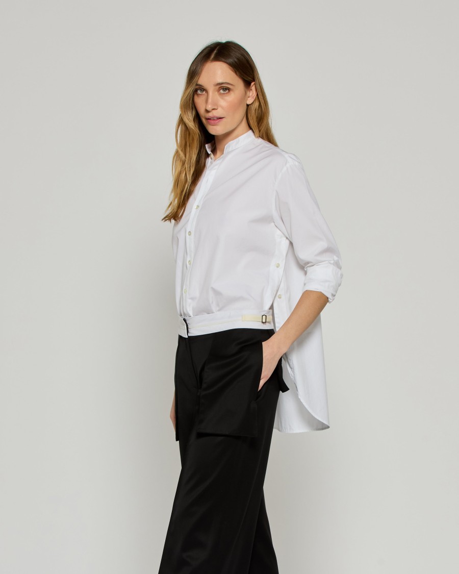 Serena Bute Oversized Shirt With Side Opening - White In White