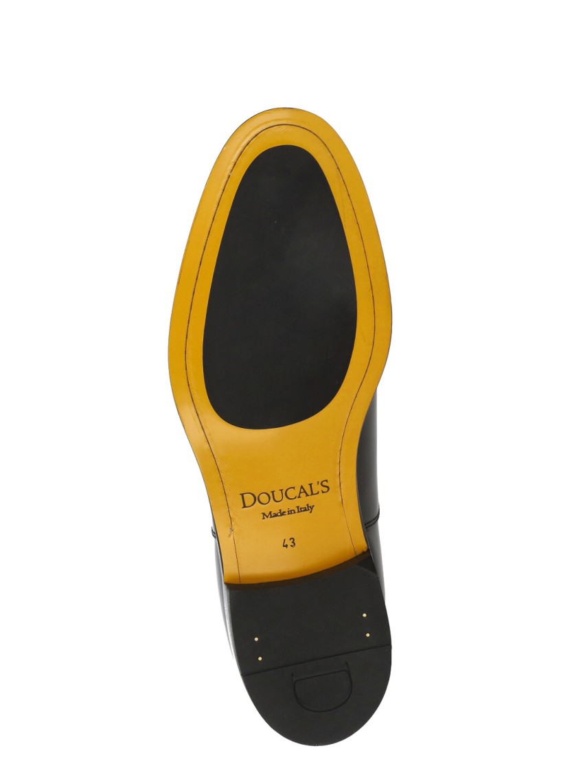 Doucal's Man Lace-up Shoes Midnight Blue Size 6.5 Soft Leather In Black