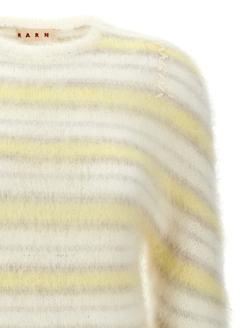 Marni Cozy Crewneck Sweater Shoulder Detail In Multi