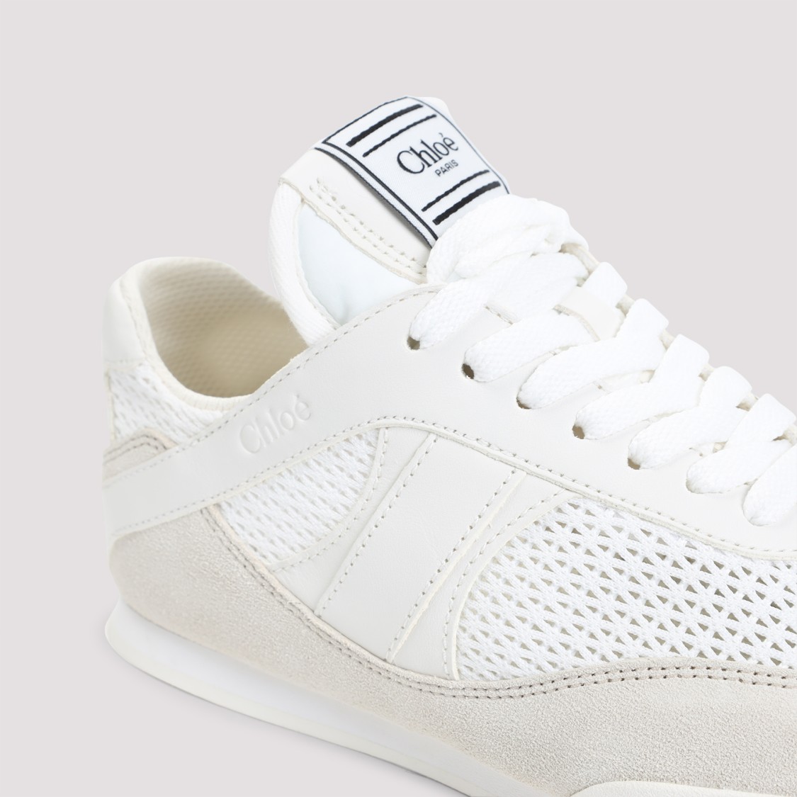Shop Chloé Kick White Textile Sneakers
