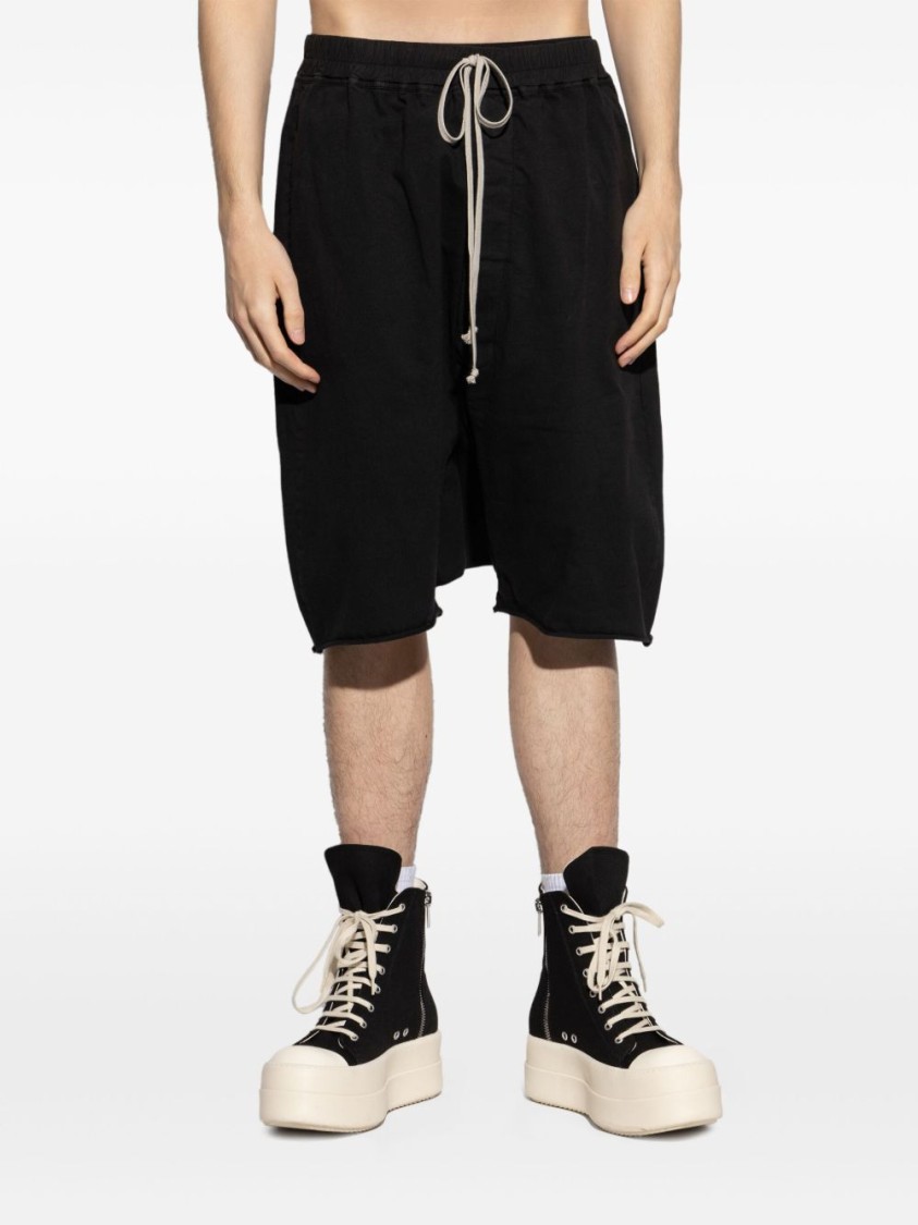 Shop Drkshdw Black Shorts With Elasticated Drawstring And Flap Pockets