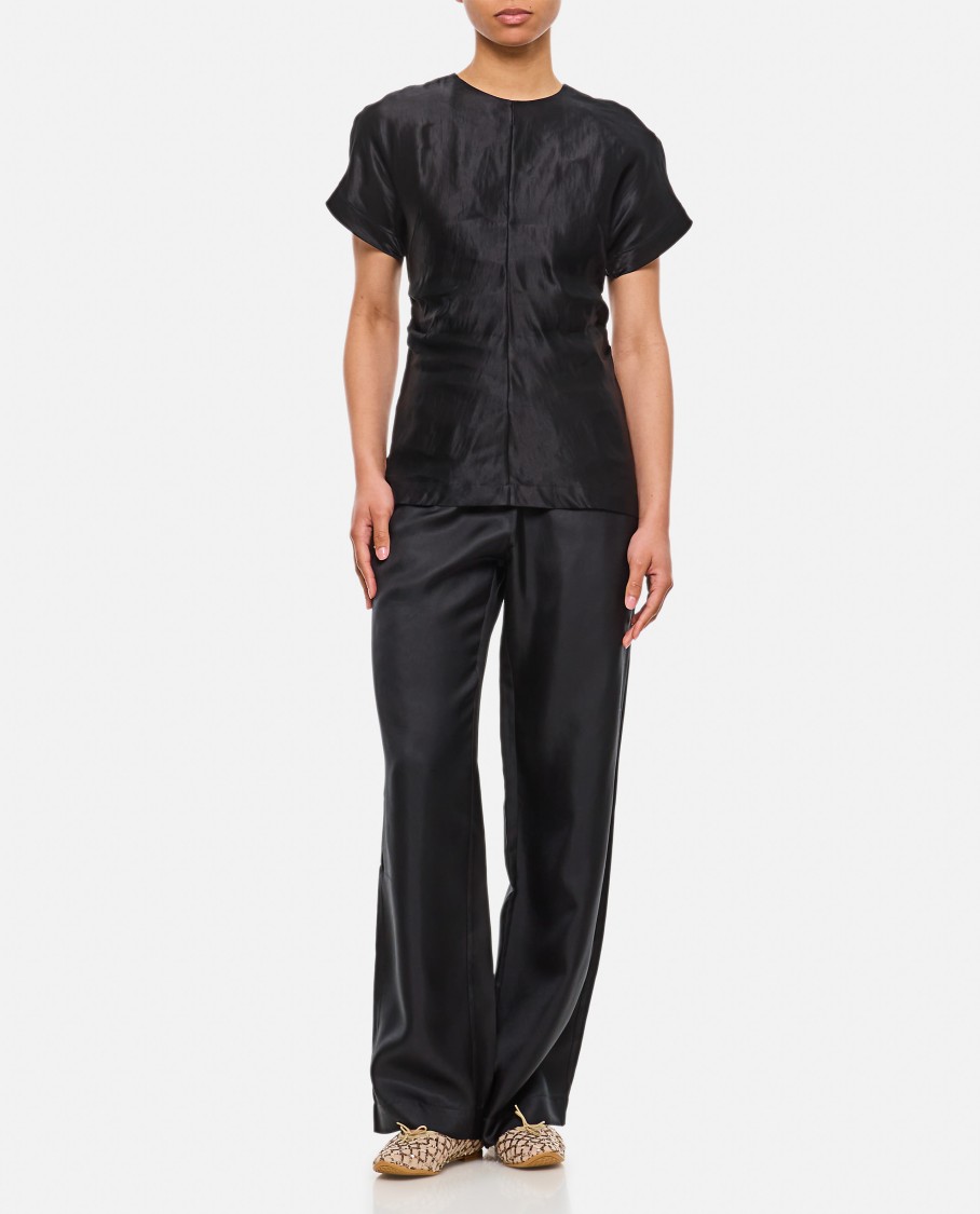 LOULOU STUDIO LOULOU STUDIO BLACK STRAIGHT PANTS