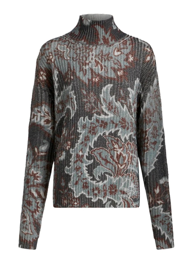 Etro Floral Knit Top With High Neck