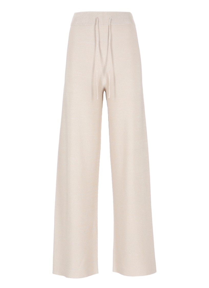 Shop Fabiana Filippi Wide-leg Pants With Lurex Detailing In Pink