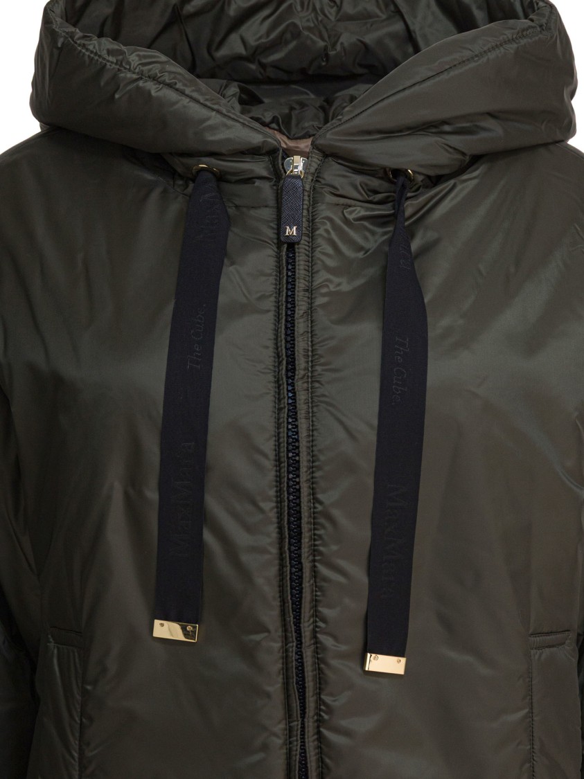 Max Mara Relaxed Fit Hooded Jacket With Adjustable Drawstrings In Multi
