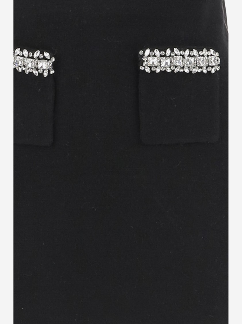 Self-portrait Self Portrait Skirt With Shimmering Crystals In Black