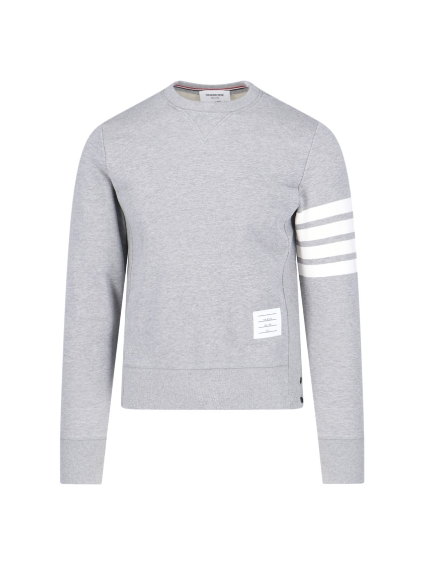 Shop Thom Browne '4-bar' Crewneck Sweatshirt – Grey