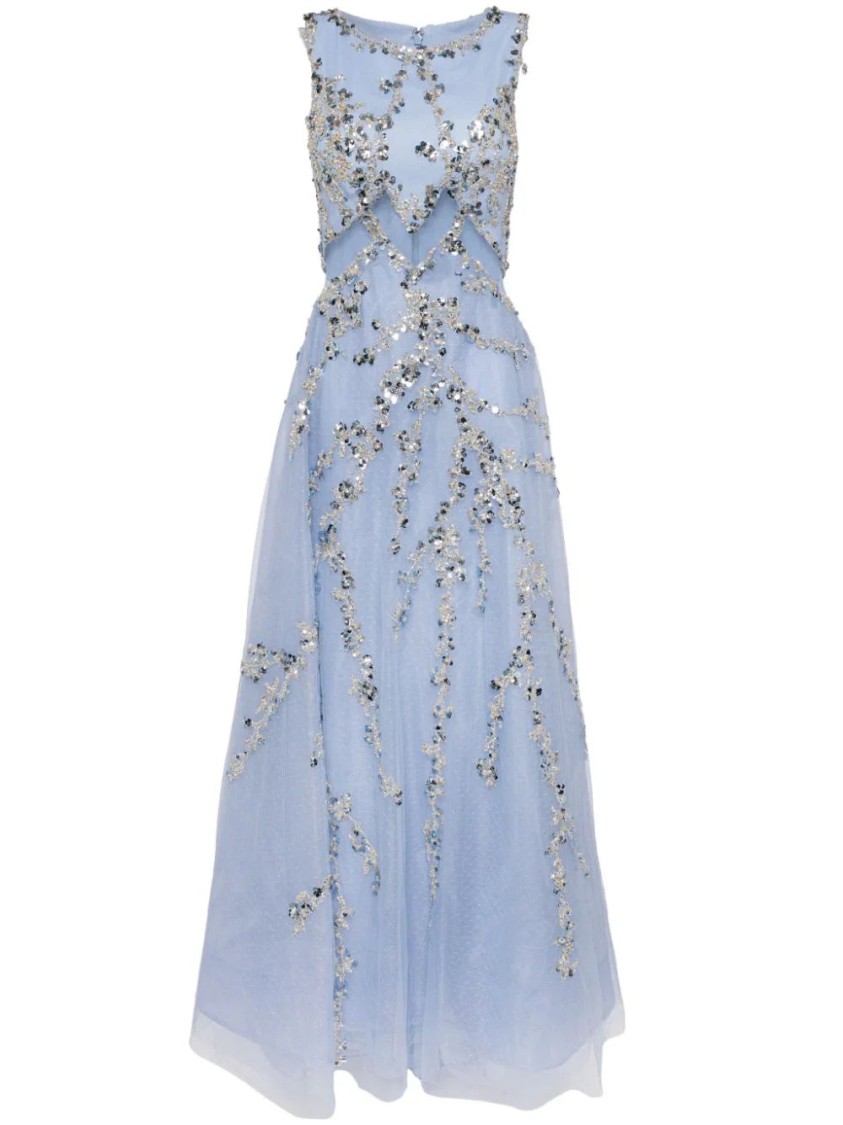 Saiid Kobeisy Sequin-embellished Tulle Gown In Blue