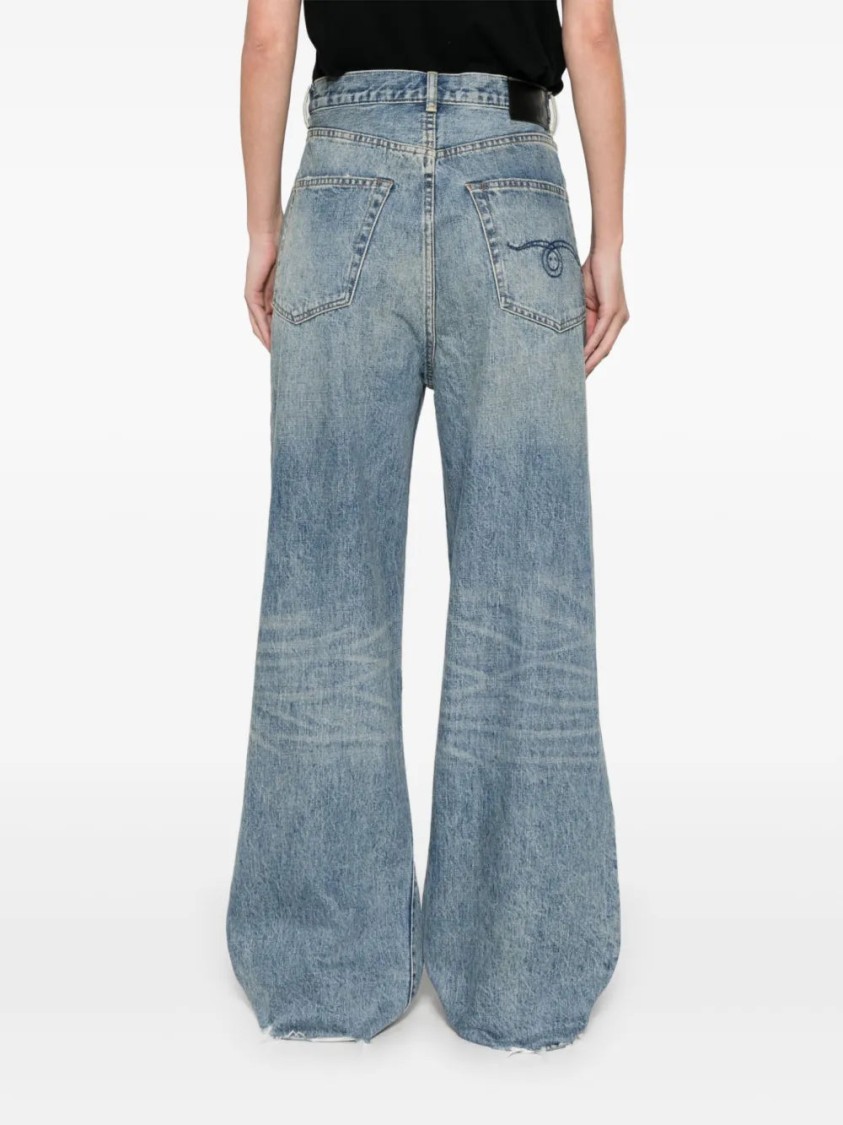 R13 Wayne Wide-leg Jeans In Blue