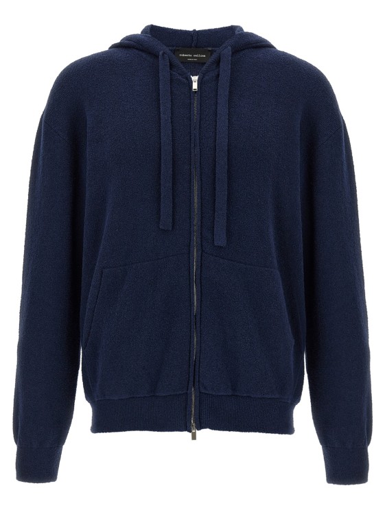パーカー・フーディ Roberto Collina Blue Spongy Cotton Blend Hoodie Roberto Collina Blue Spongy Cotton Blend Hoodie | ShopSimon
