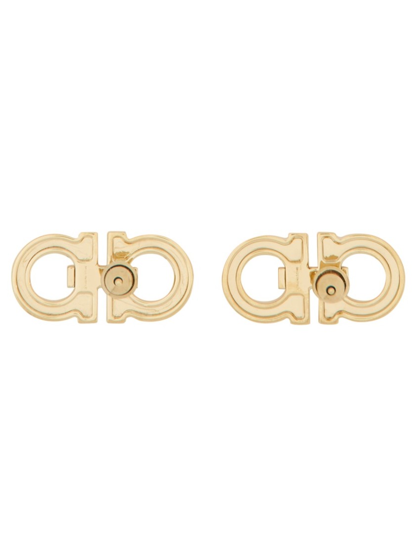 Ferragamo Gold-tone Finish Statement Earrings In Gold