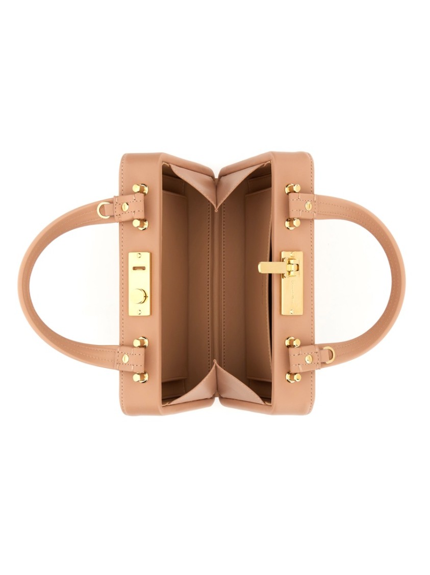 GIANVITO ROSSI GIANVITO ROSSI "VALÌ" STRUCTURED RECTANGULAR HANDBAG WITH GOLD-TONE HARDWARE