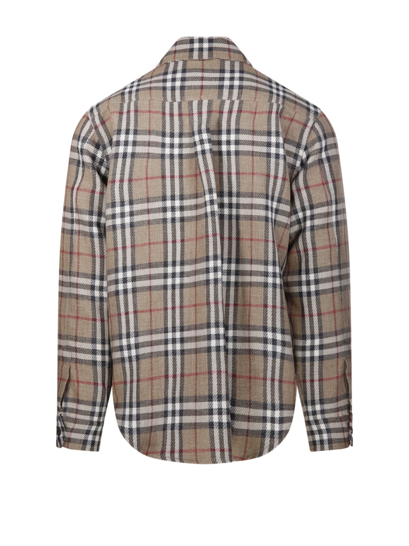 Shop Burberry Earthy Tones Plaid Button-up Shirt In Grey