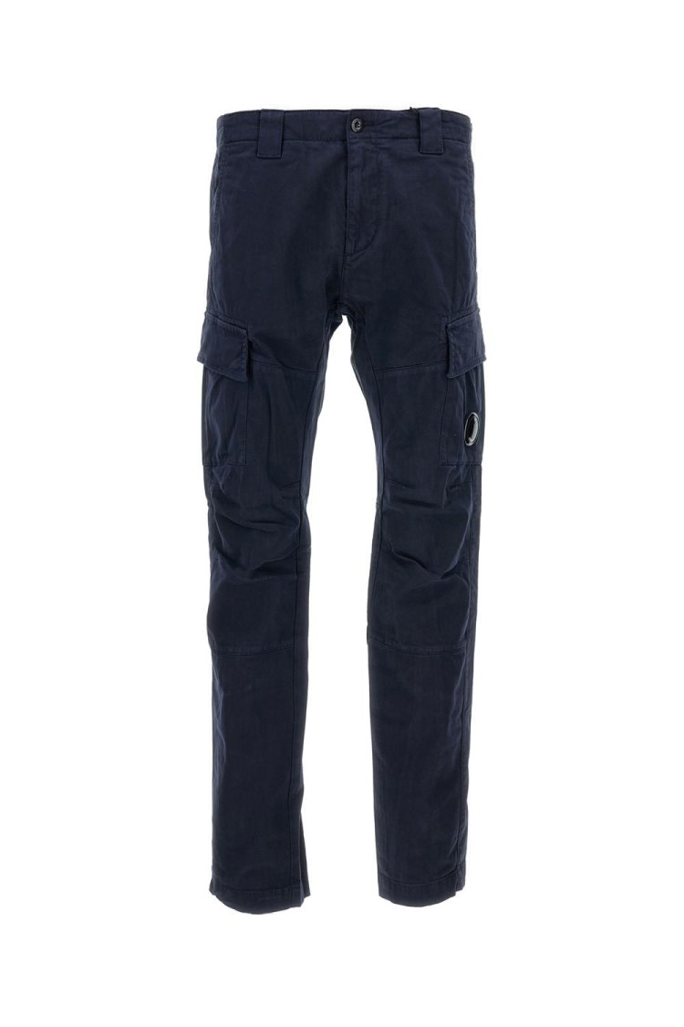 C.p. Company Satin-finish Cargo Pants With Functional Pockets In Black