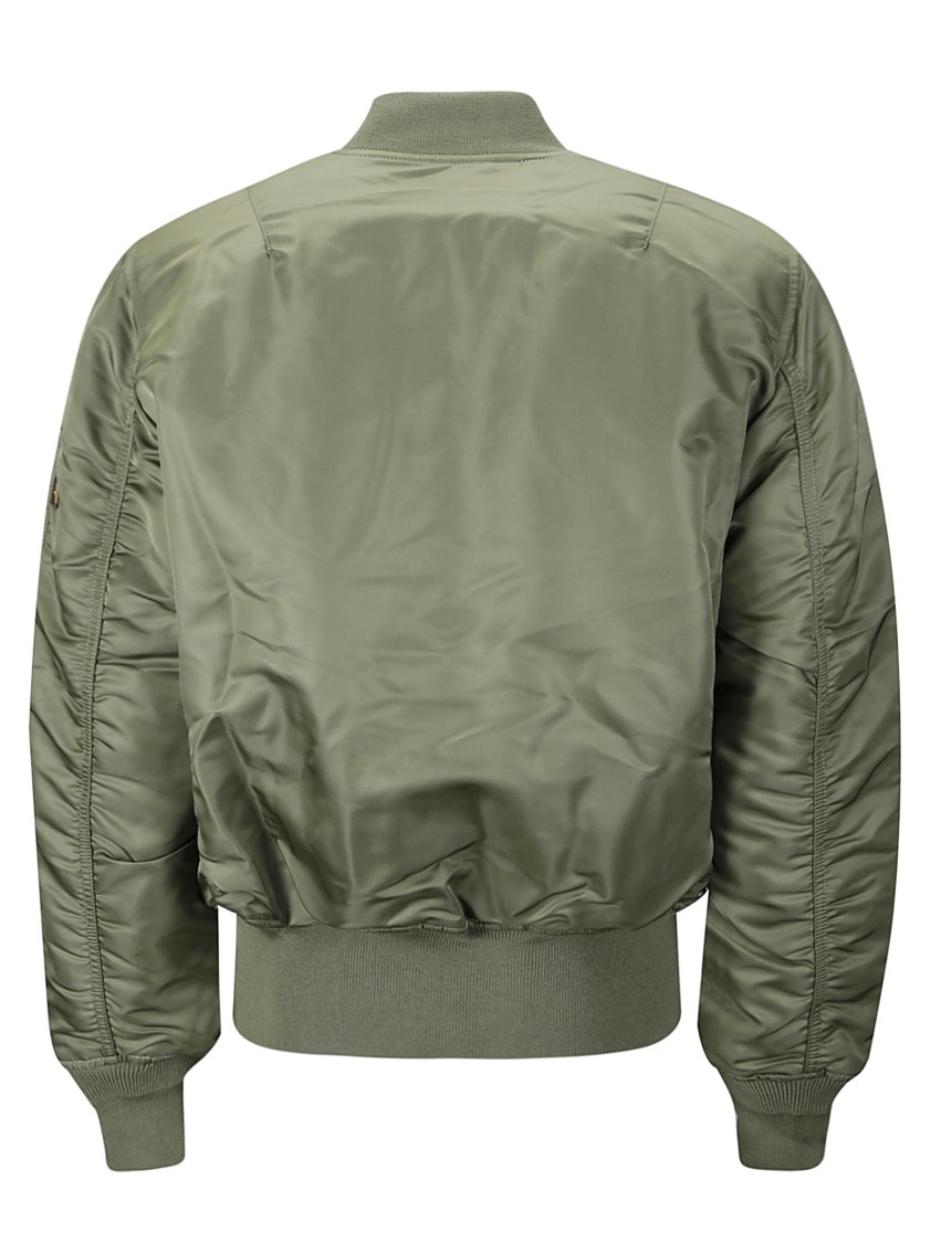 Shop Alpha Industries Shiny Bomber Jacket In Green