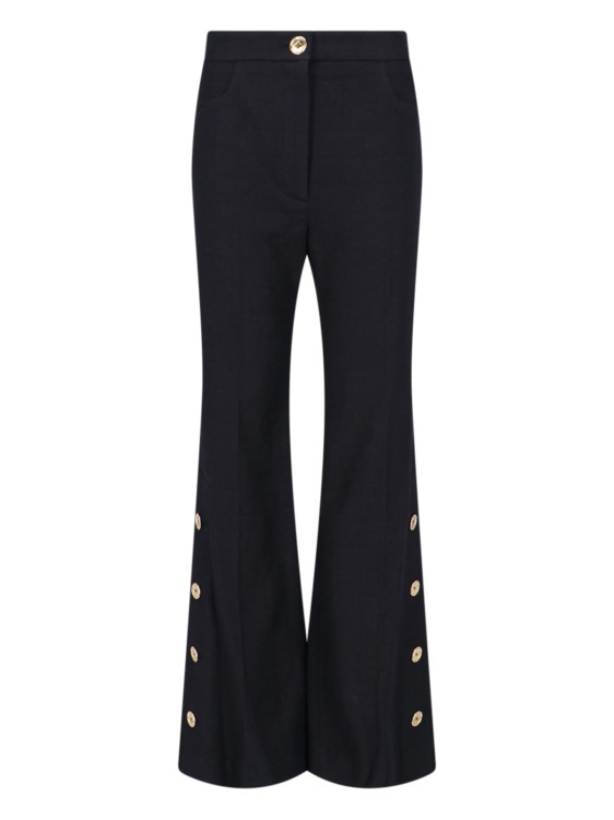 パンツ Patou Wide-Leg Black Cotton Twill Pants Patou Wide-Leg Black Cotton Twill Pants Flare | THE LIST