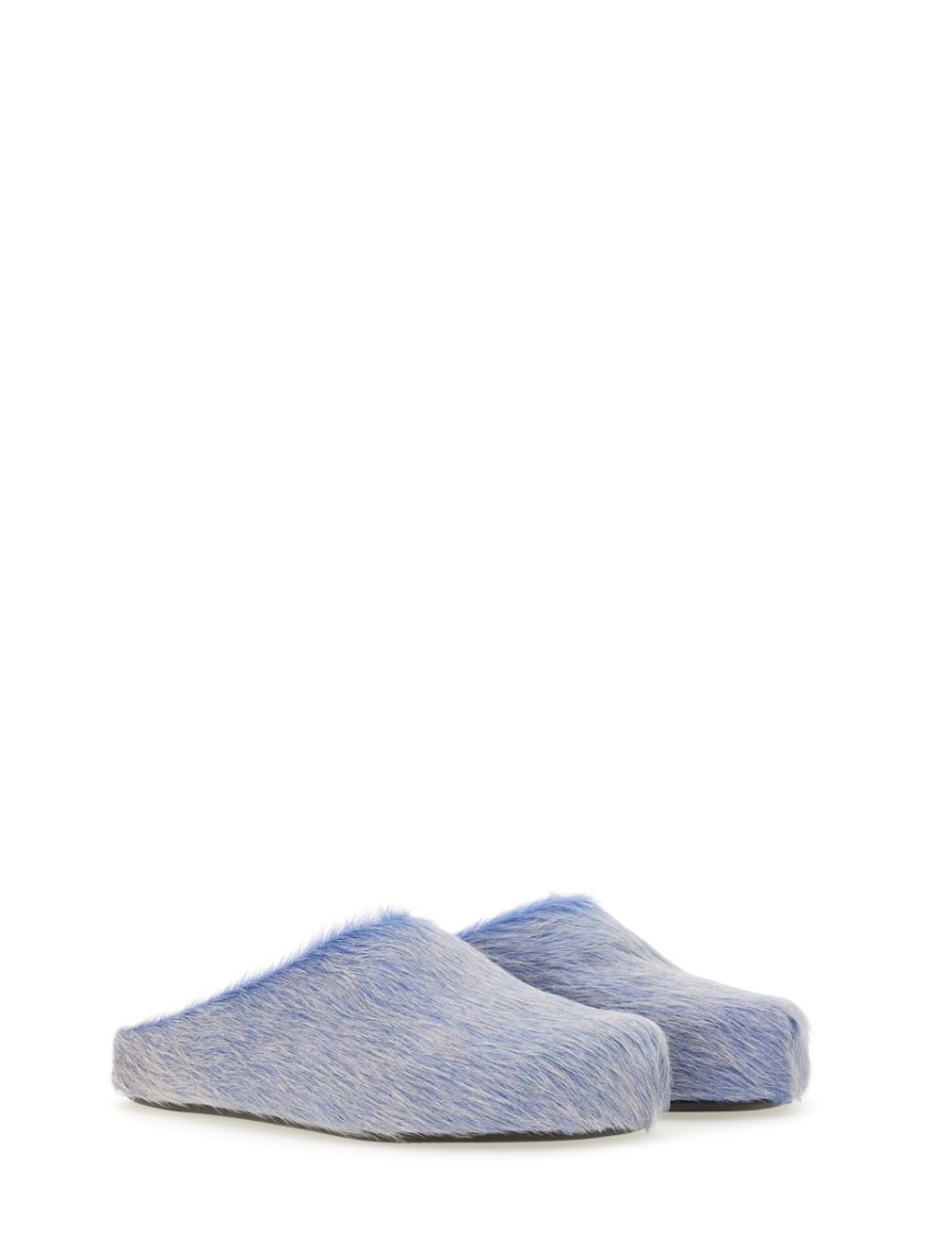 Marni Sabot Made Of Cowhide In Blue