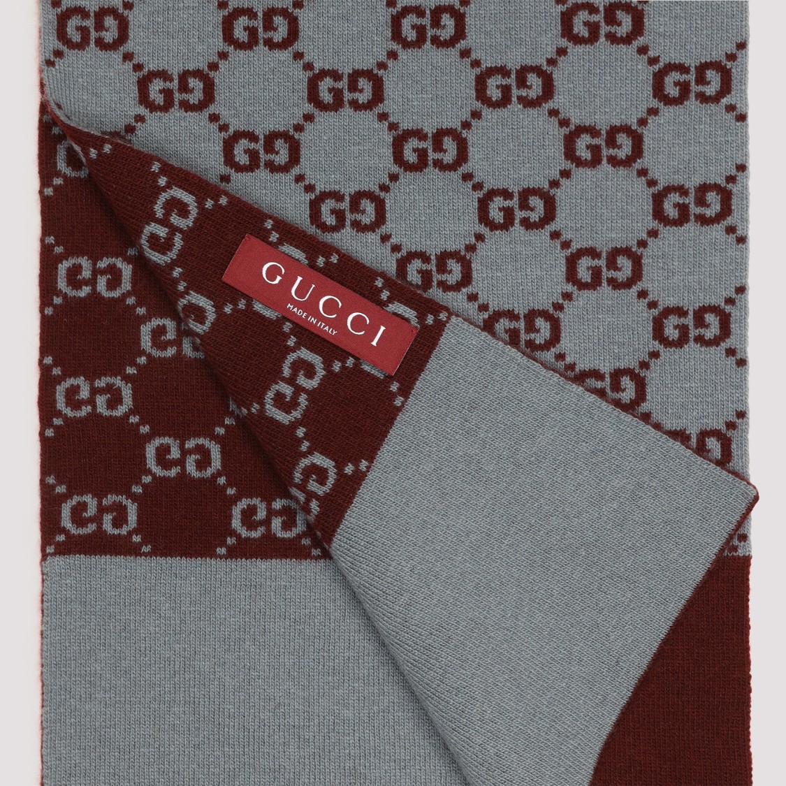 Gucci Gg Jacquard Scarf In Burgundy