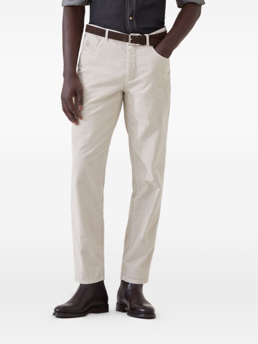 Brunello Cucinelli Tailored Light Grey Trousers In Gray