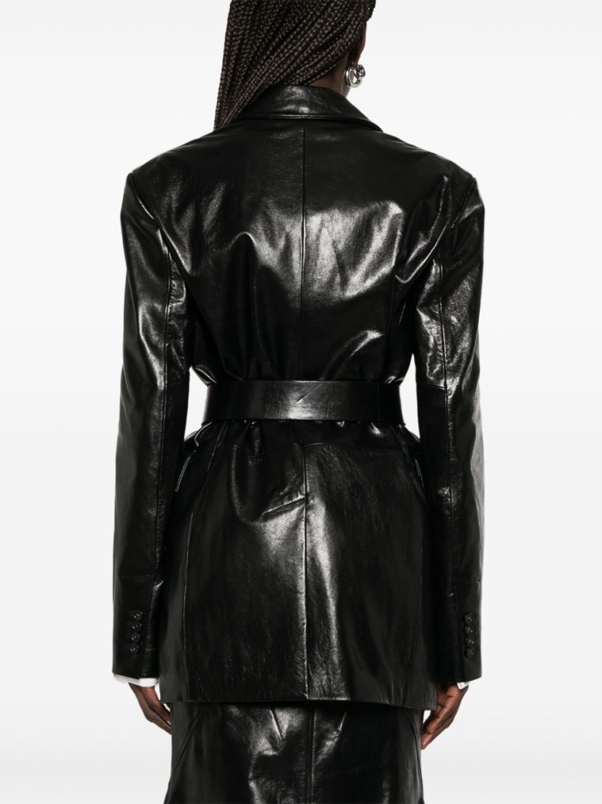 Sportmax Tailored Black Jacket With Shiny Finish In Black