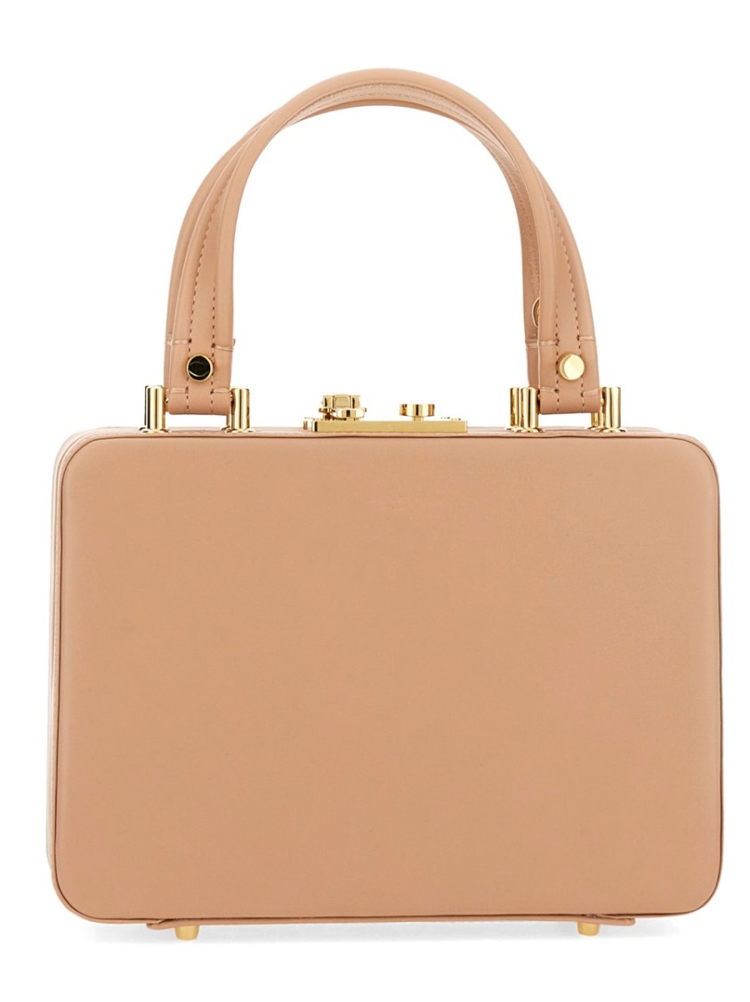 GIANVITO ROSSI GIANVITO ROSSI "VALÌ" STRUCTURED RECTANGULAR HANDBAG WITH GOLD-TONE HARDWARE