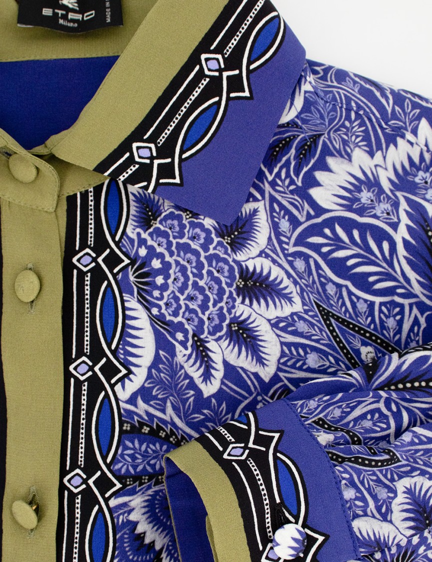 Etro Floral Print Silk Crepe De Chine Blouse