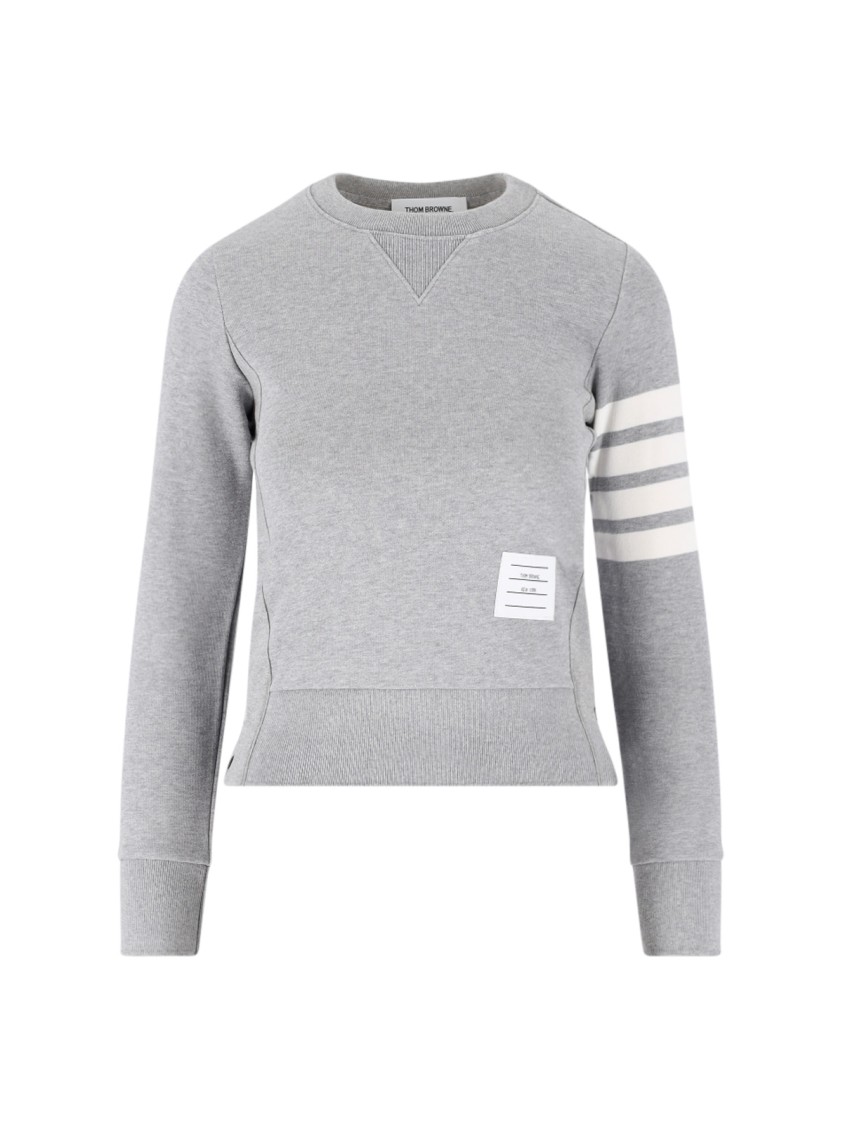 Thom Browne 4-bar' Crewneck Sweatshirt - Grey
