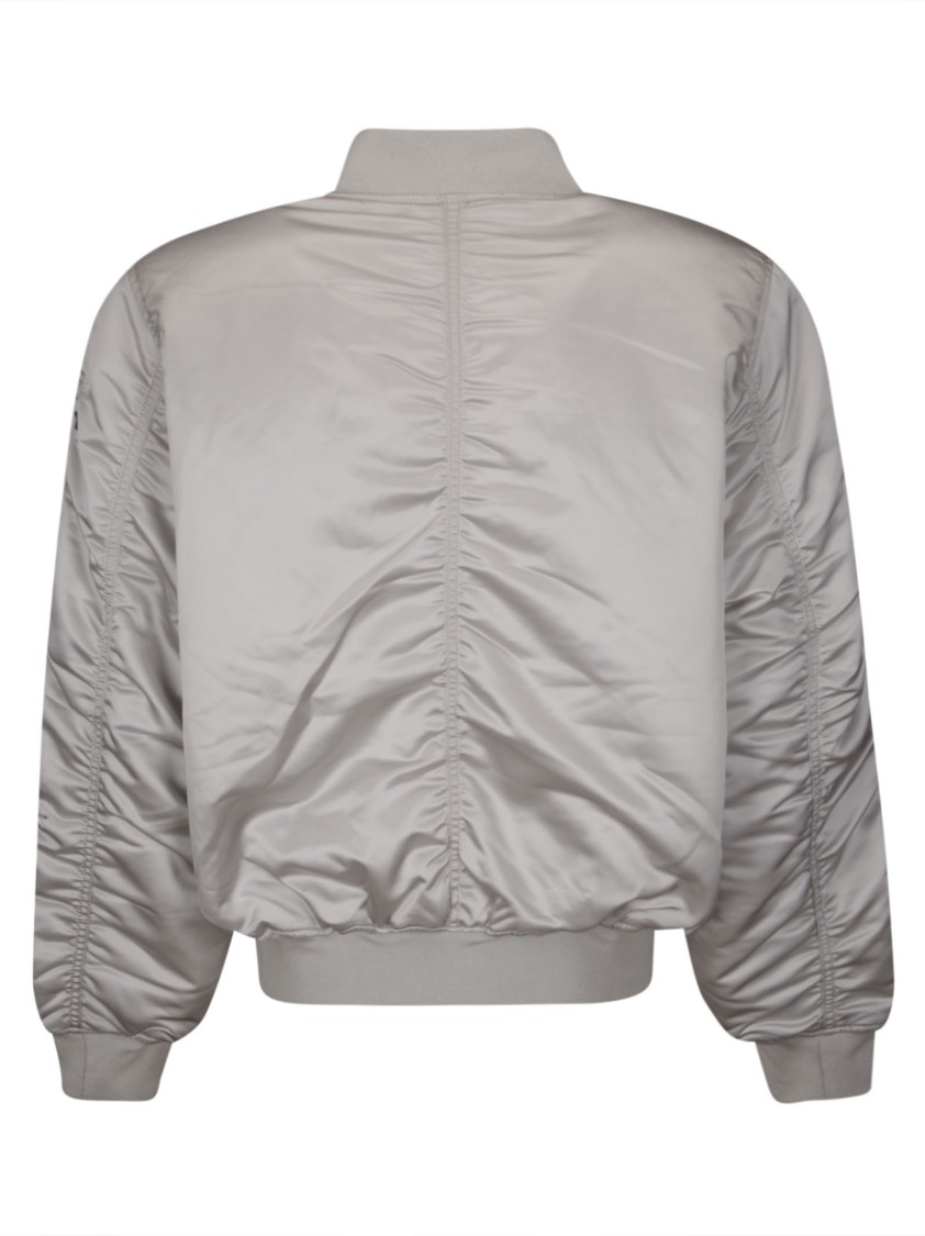 Shop Alpha Industries Bomber Jacket With Zip Front Closure In Grey