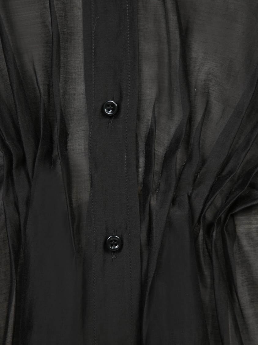 BLANCA VITA BLANCA VITA LIGHTWEIGHT COTTON MUSLIN BLACK SHIRT 