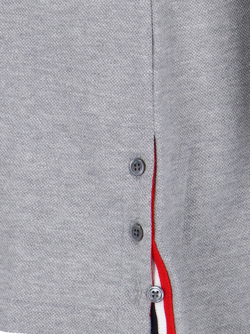 Thom Browne Button-fastening Stripe-detail Mini Dress In Gray