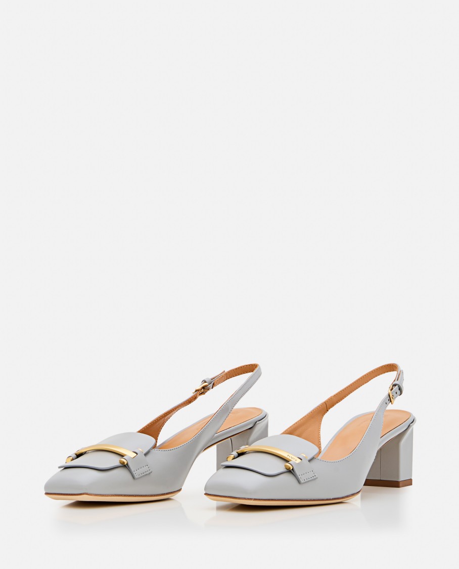Tod's Slingback T50 Light Blue Slingback Heels In Blue