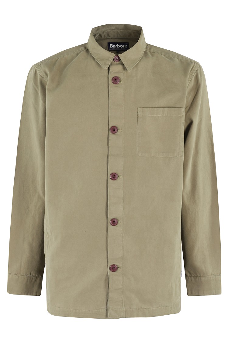 Shop Barbour Washed Overshirt In Green
