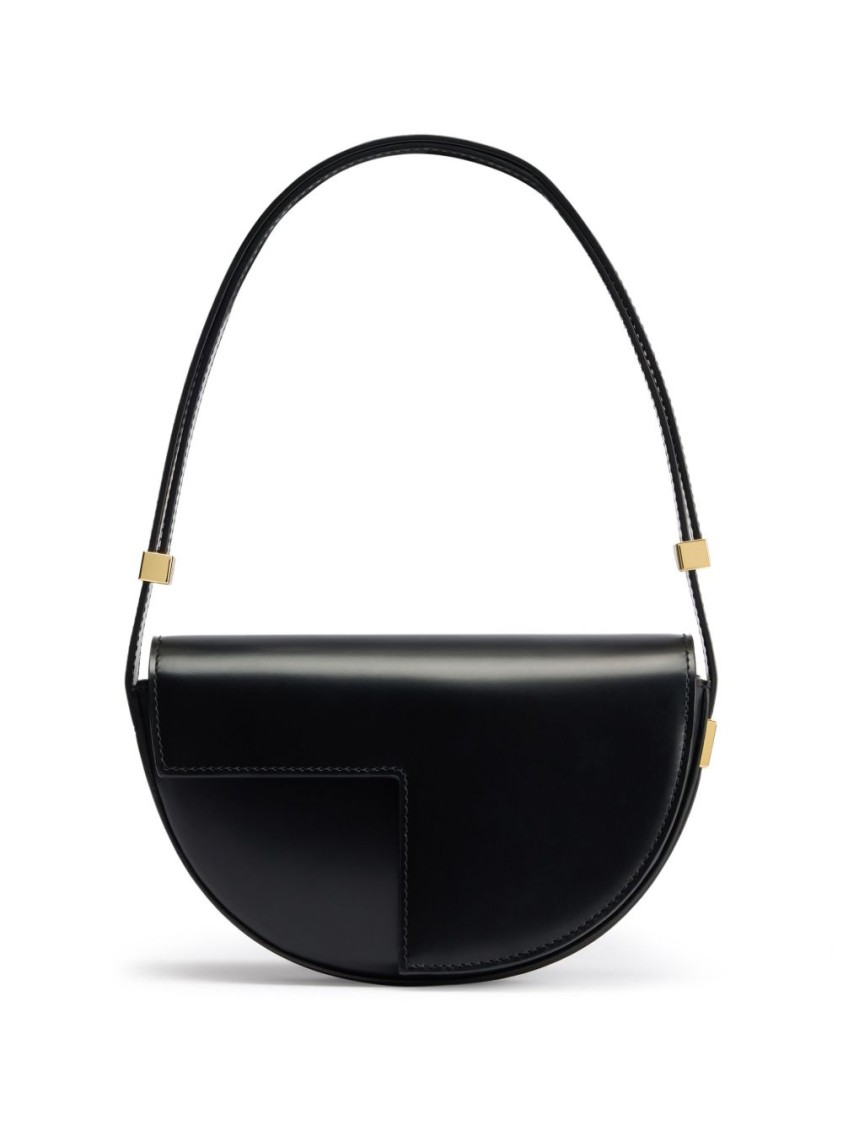 Patou Half-moon Shape Bag With Foldover Top And Magnetic Closure