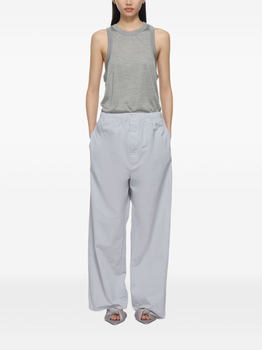 Carven Gray Silk Jersey Tank Top