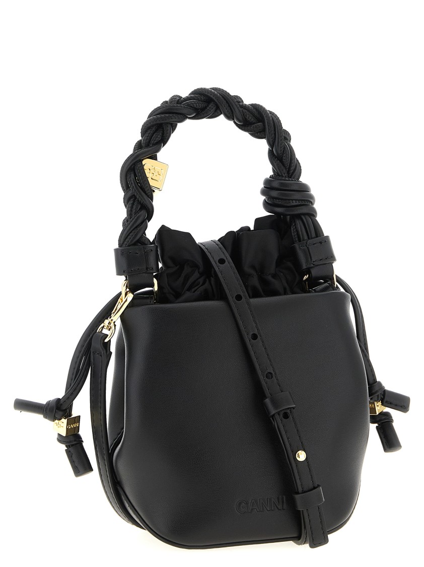 Ganni 'mini Bou Bucket' Handbag In Black