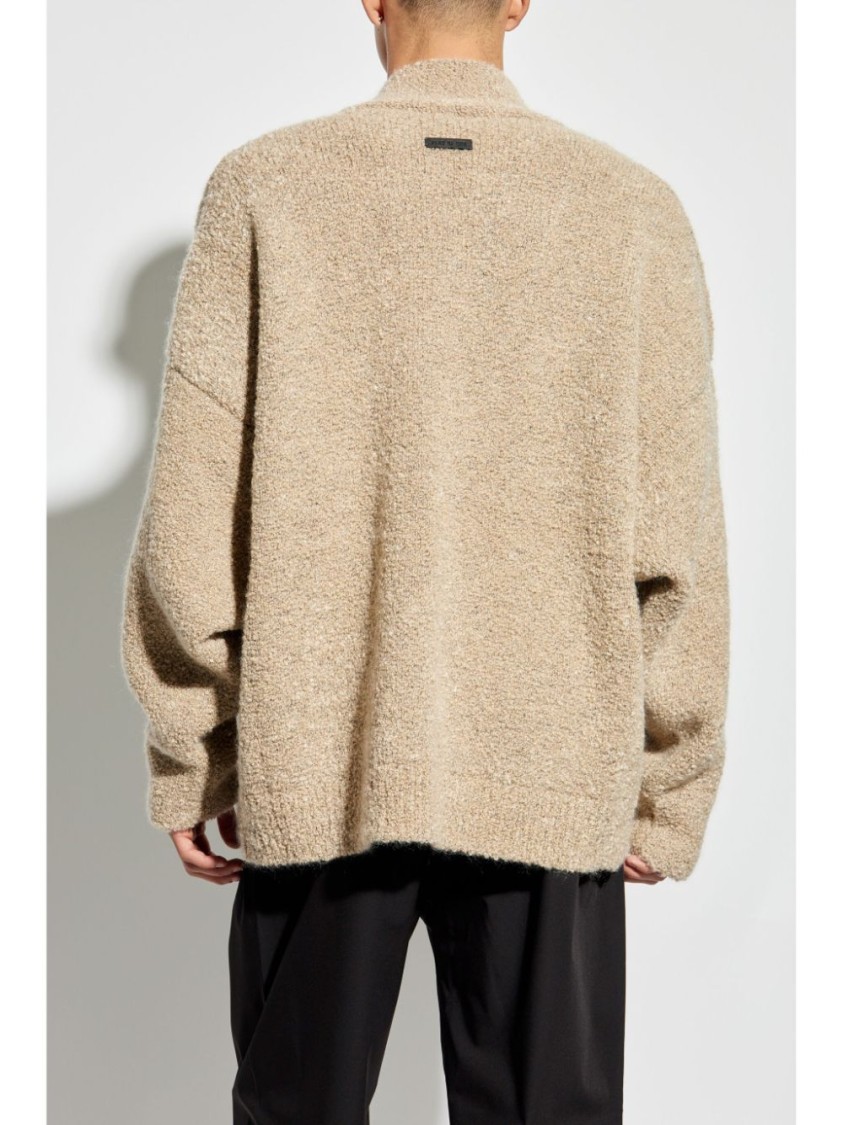 Shop Fear Of God Overlapped V Neck Sweater In Neutrals