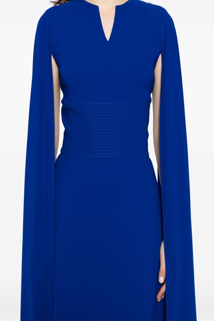 Saiid Kobeisy Royal Blue Crepe Kaftan In Blue