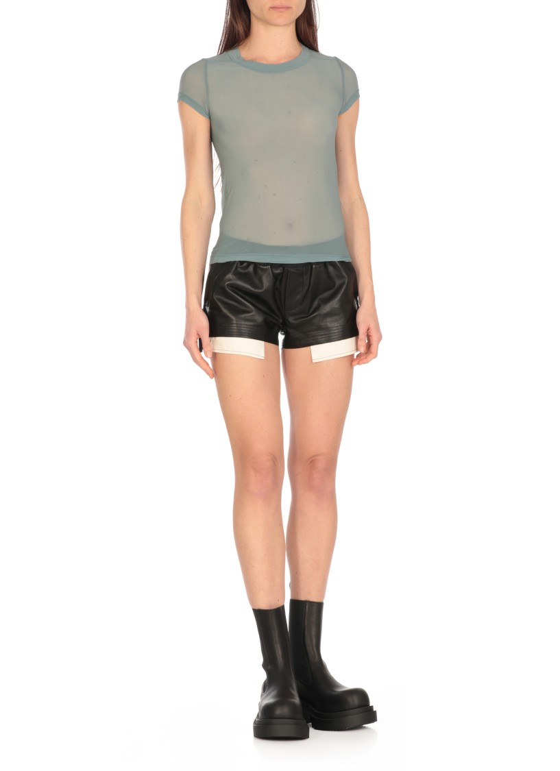 Rick Owens Sheer Light Blue Crew Neck T-shirt In Blue