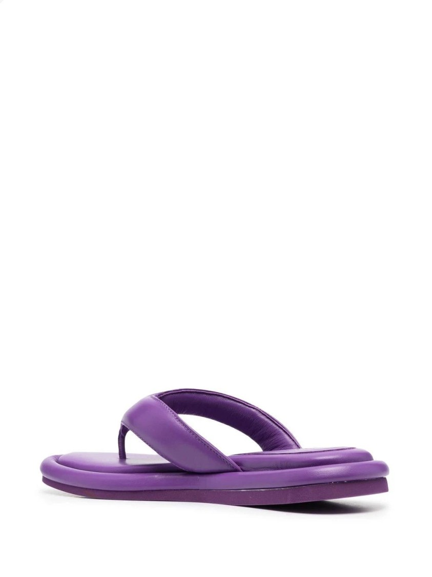 Gia Borghini Gia 5 New Leather Flip-flops In Purple